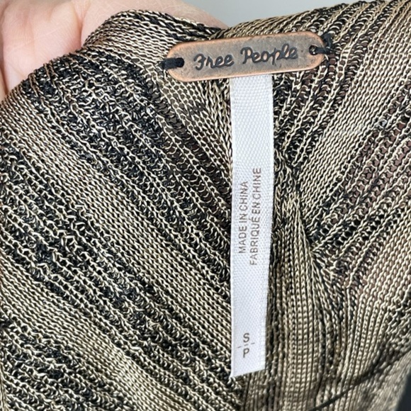 Free People Pluto Faux Wrap Multicolor Long Sleeve Ribbed Top Size Small NWT - Picture 7 of 12